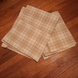 Lauren Ralph Lauren nude and white plaid oversized 100% cotton pillowcases